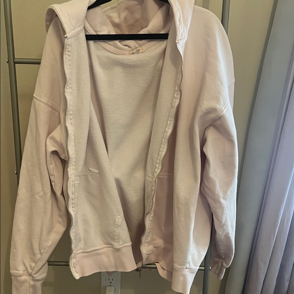 Light Blush Zip-Up Hoodie
